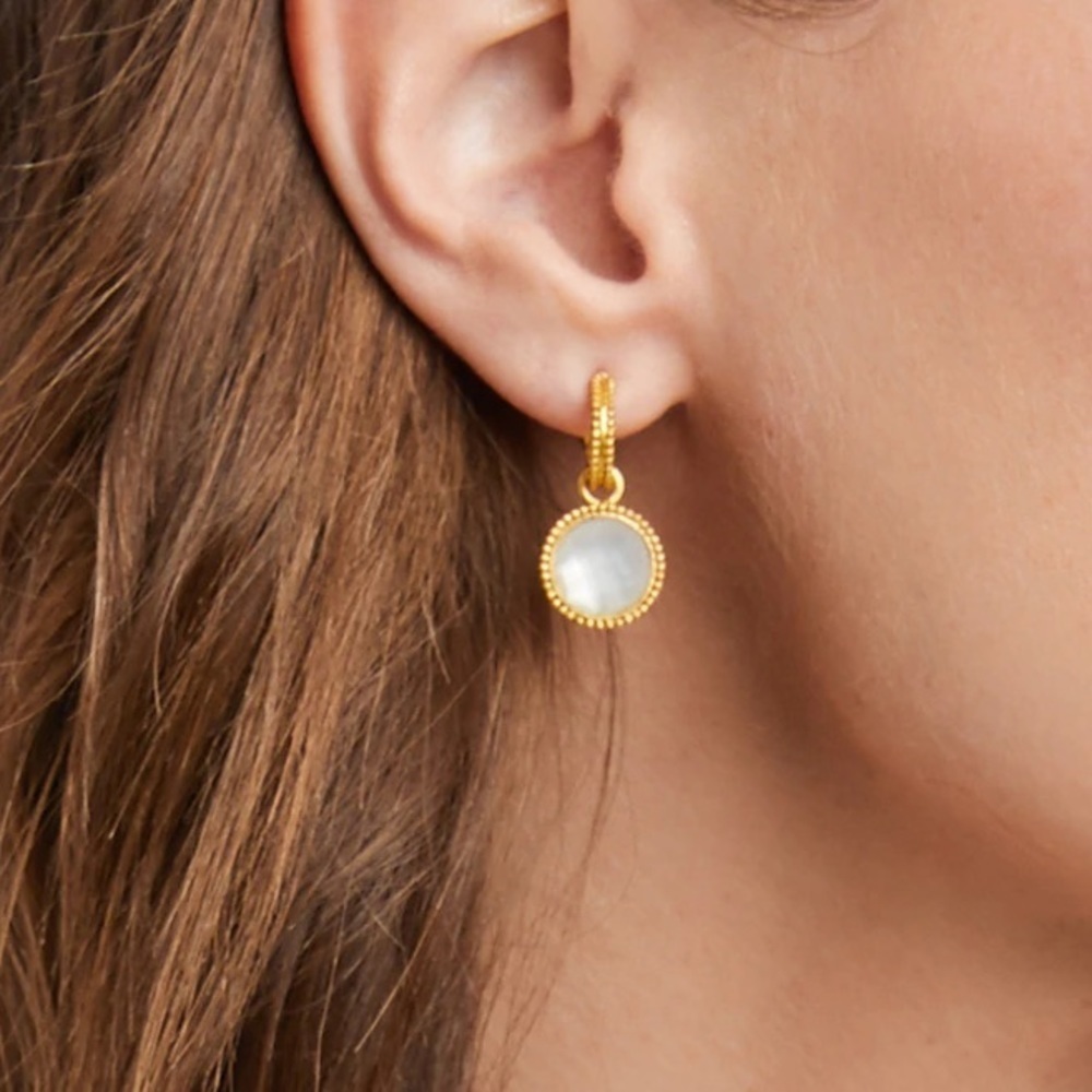 Fleur-de-Lis Hoop & Charm Earring - Picture 2 of 4